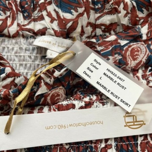 NWT House of Harlow Smocking Tiered Summer Mini Skirt Boho - Picture 9 of 11